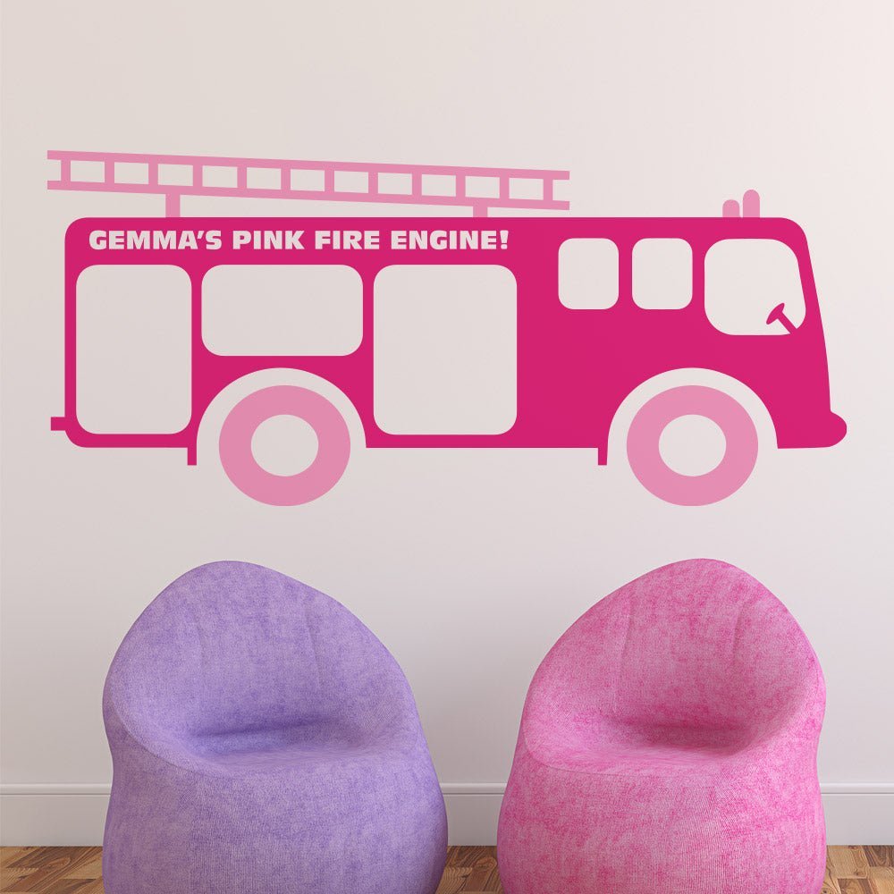 Fire Engine Truck Boys Wall Art Sticker Personalised image 2
