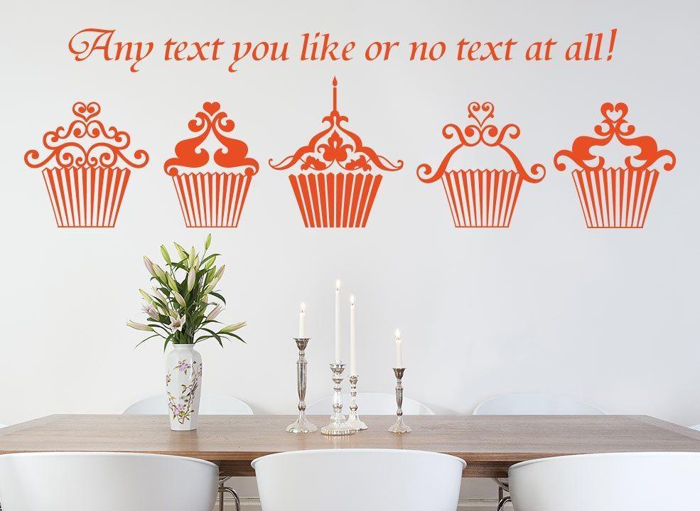 Cupcake Kitchen Wall Art Sticker Personalised image 0