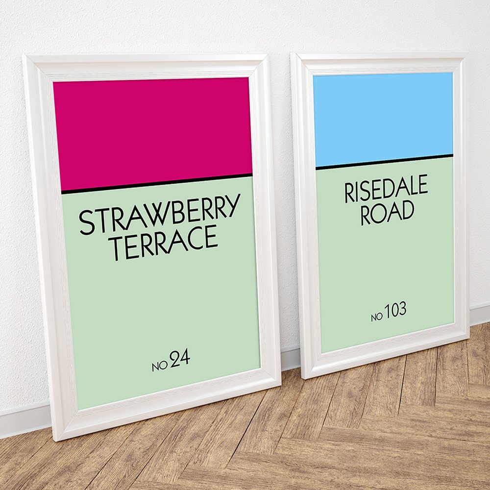 Custom Monopoly Print - Hallway House Number - Personalised Street Name image 0