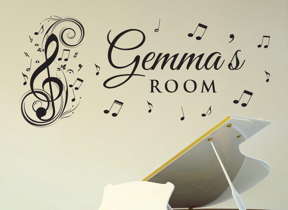 Musical Notes Wall Art Sticker Personalised image 0