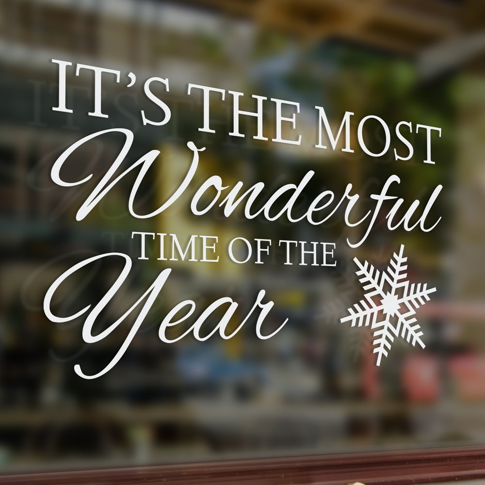 Christmas Window  Wall Sticker It's The Most Wonderful Time Of The Year image 0