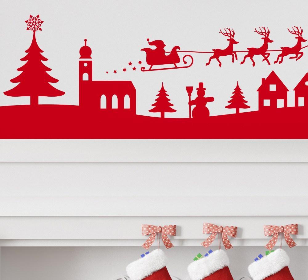 Christmas Village Scene Wall Art Sticker image 0