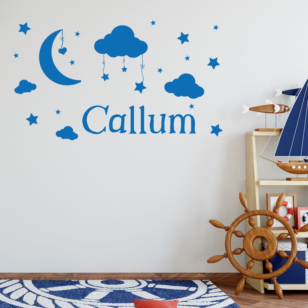 Personalised Moon and Stars Nursery Wall Sticker image 2