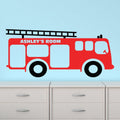 Fire Engine Truck Boys Wall Art Sticker Personalised image 0