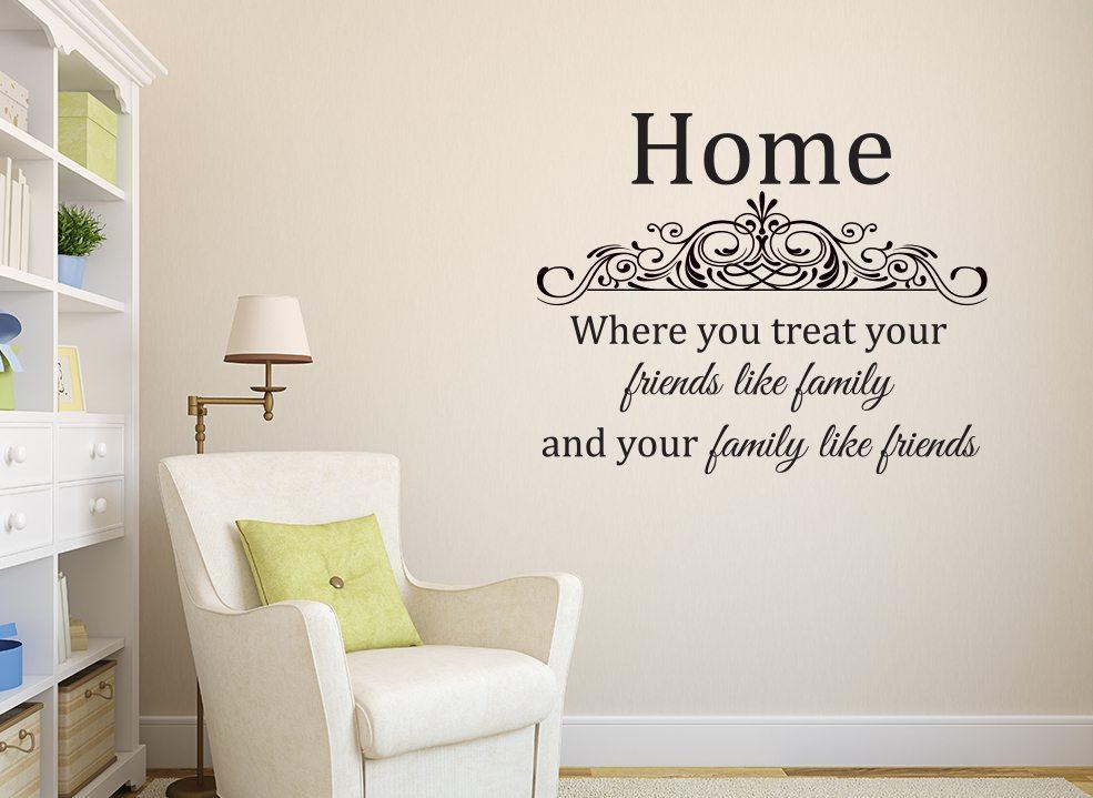 Home Friends Like Family Wall Sticker Decal image 0