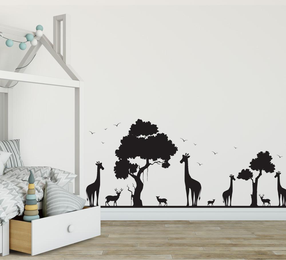 Africa Giraffes Scene Wall Art Sticker image 1