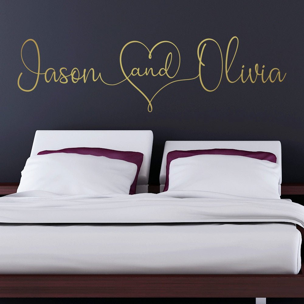 Personalised Couple Names Wall Sticker image 1