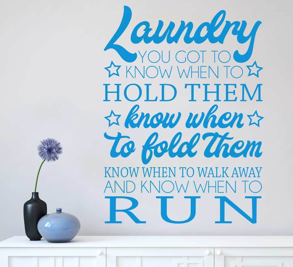 Laundry Wall Art Sticker - Know When To Hold Them image 1