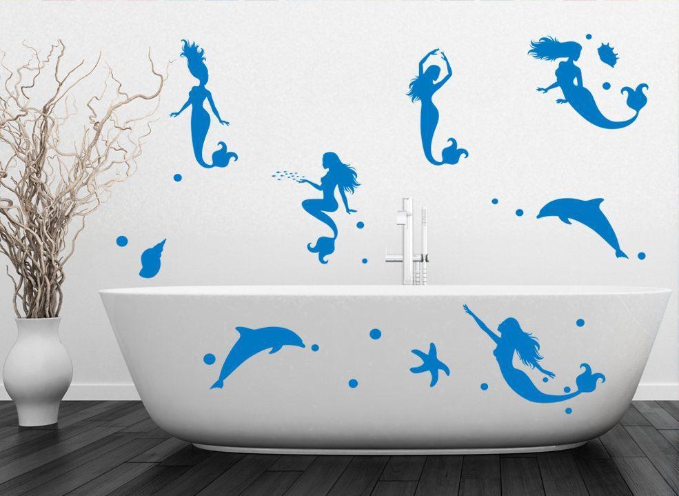 Mermaid Bundle Bathroom Wall Art Stickers image 0