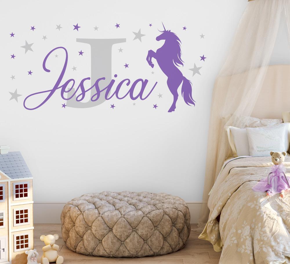 Personalised Unicorn Monogram Wall Sticker image 0