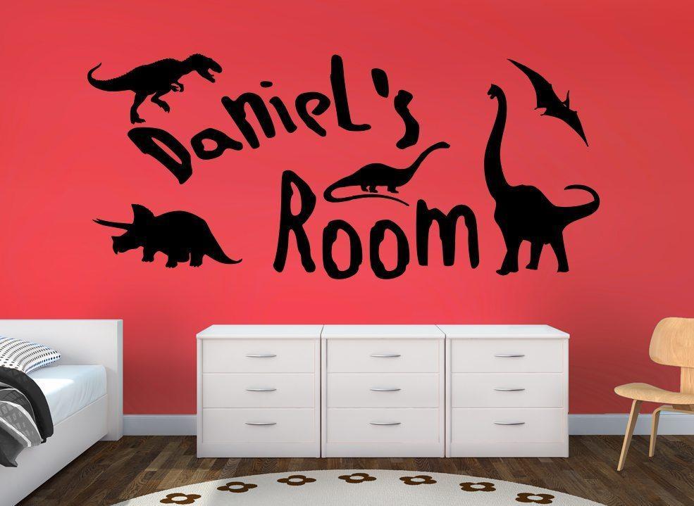 Dinosaurs Wall Sticker Personalised Boys Room image 0