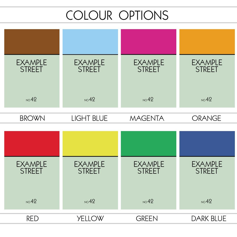 Custom Monopoly Print - Hallway House Number - Personalised Street Name image 1