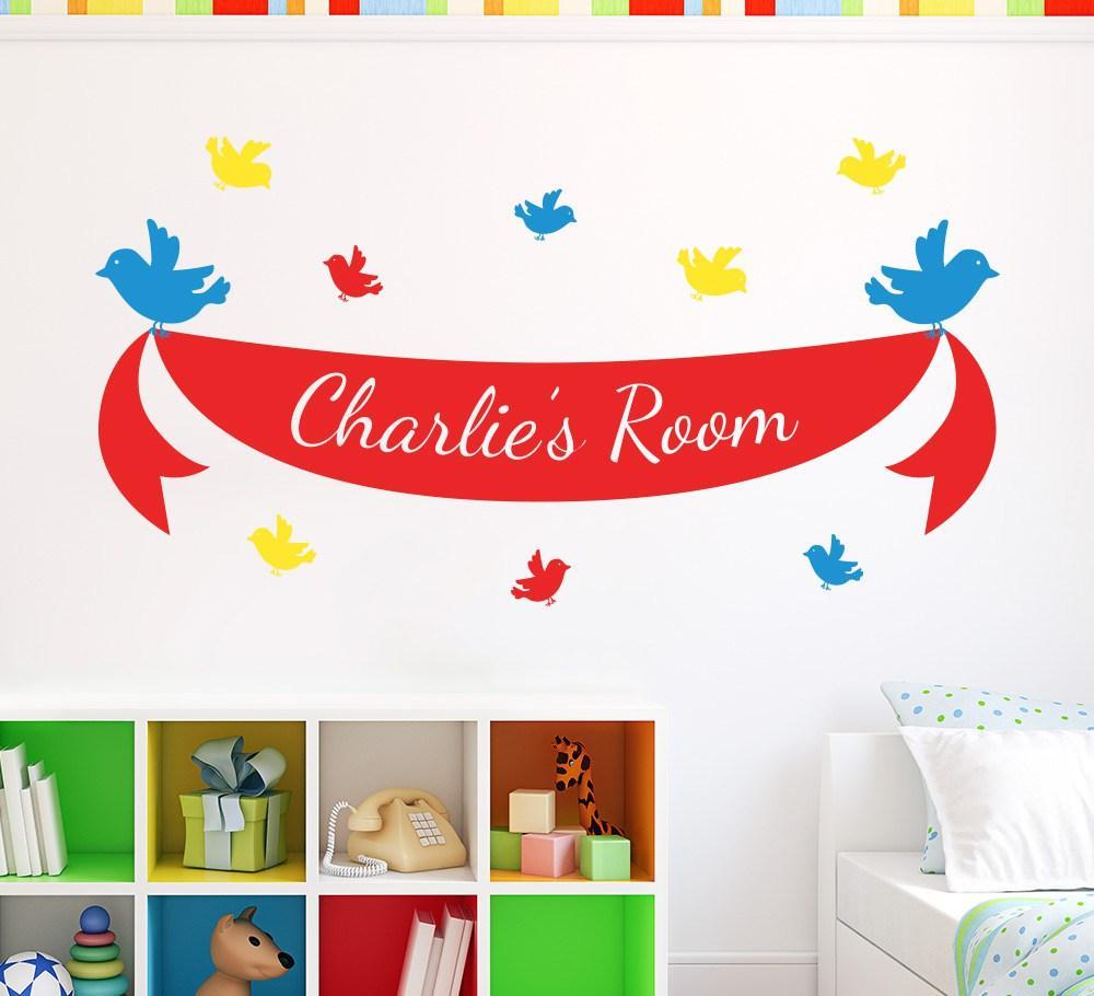 Bird Ribbon Banner Wall Art Sticker image 2