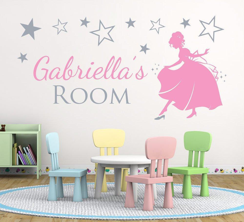 Personalised Princess With Stars Wall Sticker image 0