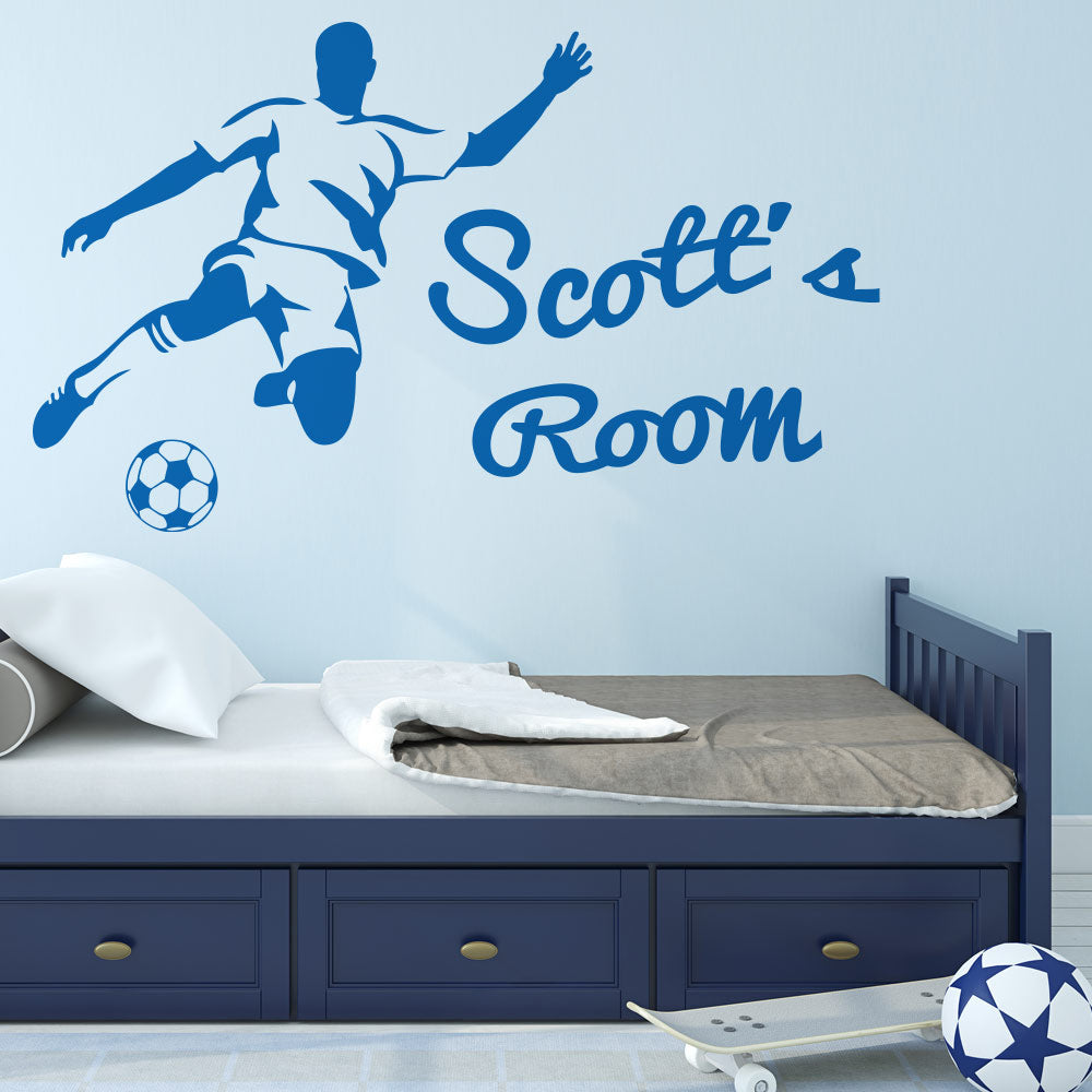 Football Striker Personalised Wall Art Sticker